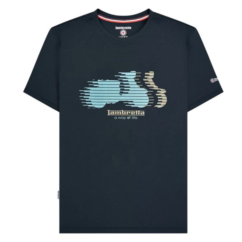 Lambretta Mens Scooter Blur T-Shirt / Navy